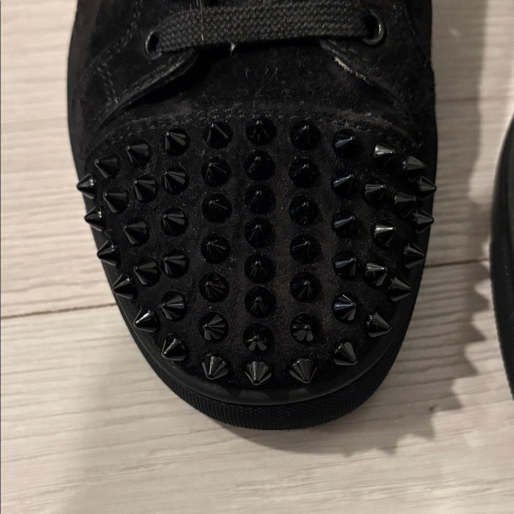 Christian Louboutin Black Spiked Sneakers - Picture 9 of 16